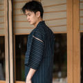 2024New Japanese Traditional Samurai Kimono For Men Yukata Bathing Robe For Summer Loose Sauna Wear Homewear Summer Short Sleeve.