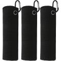 3 Pack Golf Towels, 30cm*30cm,11.81in*11.81in, Microfiber Waffle Pattern Golf Towel-Contains Golf Towels in Three Colors of Blac.