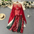 Women Halter Neck Backless Mini Dress V-Neck Contrast Color Lace Patchwork Hollow Dress Nurse Cosplay Uniform Lingerie.