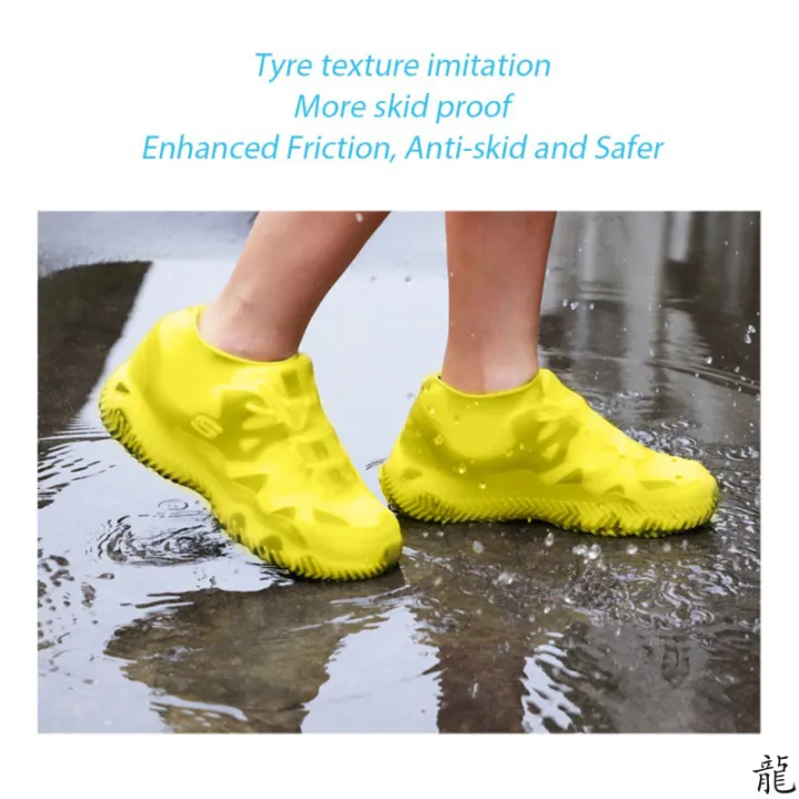 2pcs%20Waterproof%20Non-slip%20Silicone%20Shoe%20High%20Elastic%20Wear-resistant%20Unisex%20Rain%20Boots%20for%20Outdoor%20Rainy%20Day%20Reusable%20Shoe%20Cover%20-%20Image%202