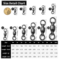 Fishing Ball Bearing Swivel 20~100Pcs with Double Solid Rings Heavy Duty Coppery & Stainless Steel Accessories Connector Tackle.