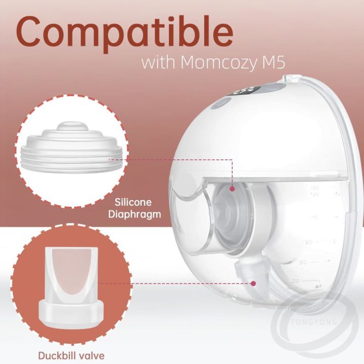 8Pcs%20Duckbill%20Valves%204Pcs%20Silicone%20Diaphragm%20Set%20Compatible%20with%20Momcozy%20M5%20Electric%20Breast%20Pump%20Replacement%20for%20Pump%20Efficiency%20-%20Image%202