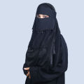 Stylish Double Layer Niqab with Sequins & Beads | Adjustable Elastic | Trendy, Comfortable, Easy-to-Wear Design for Women. 