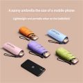 Ultra Light Small Mini Women Five Fold Umbrella Sun Proof Sun Proof Anti UV Sun Rain Dual Use Umbrella Thick Black Glue Pocket S. 