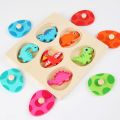 Wood Dinosaur Jigsaw Puzzle for Kids Multi-layer Wooden Peg Puzzle Early Learning Educational Toys  For Toddlers Girls Boys. 