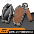 Alloy Leather Car Key Case Cover Keychain For Bmw 5 6 7 Series 530le Gt X3 X4 730li 740 G12 G30 G31 G32 I8 I12 I15 Accessories. 