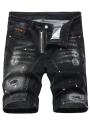 Summer Ripped Shorts Jeans Men Denim Shorts Pants Straight Stretch Casual Cool Thin Knee Length Fashion Brand Daily Trousers. 