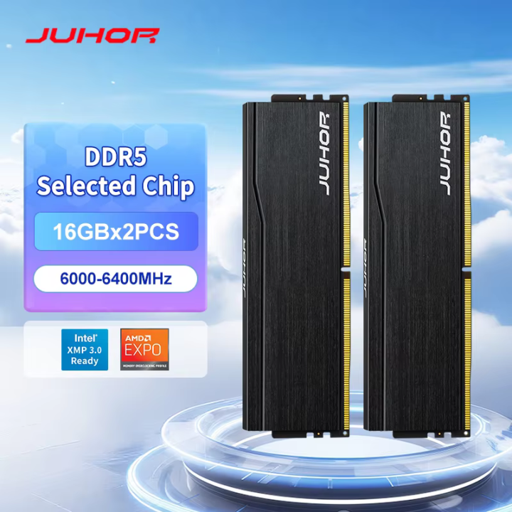 JUHOR Ram DDR5  32GB(16GBX2) 6000MHz 6400MHz DDR5 6400MHz Desktop Computer Memoria Ram