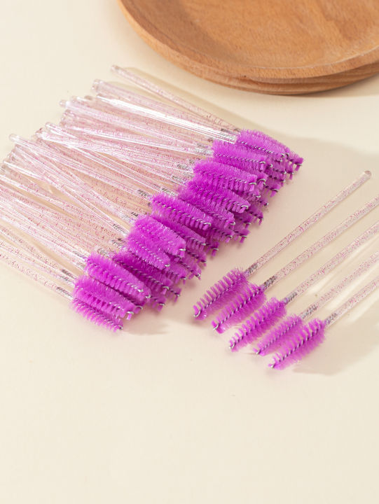 50 Pcs Eyelash Brushes Makeup Brushes Disposable Mascara Wands Applicator Spoolers Eye Lashes 