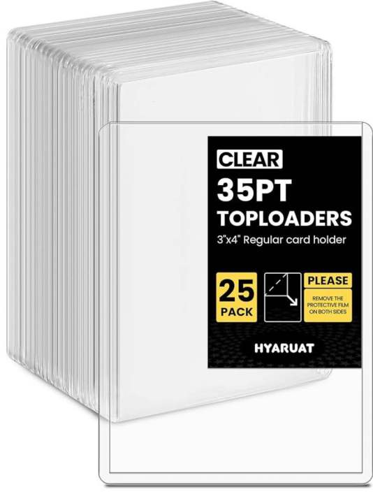 Toploader Plastic 35pt Top Loaders for Cards, 3x4 Regular Holder with Protective Film ...