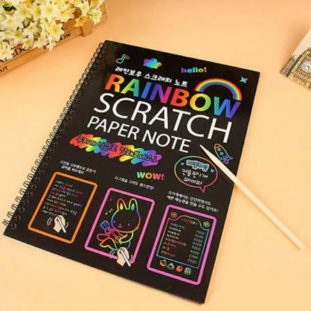 Large SCRATCH NOTE BOOK Scratch book with wooden stick scratch notebook ...