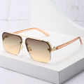 2024 New Square Frame Sunglasses Europe And The United States Fashion Sunglasses Men And Women Half Frame Sunglasses.