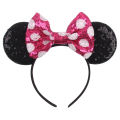 2026 Classical Mouse Ears Headband Embroidery 5" Sequins Dot Bow Hairband For Girls Featival Party DIY Hair Accessories.