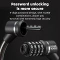 ROCKBROS Portable Bicycle Lock Ultra-Light Steel Cable Bike Lock 4-Digit Password PVC Waterproof  Steel Password Lock MTB Road. 