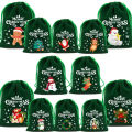 Christmas Velvet Bags Advent Calendar Xmas Gift Bags 9x12 15x20cm Drawstring Pouch Xmas Candy Jewelry Packaging Bags.