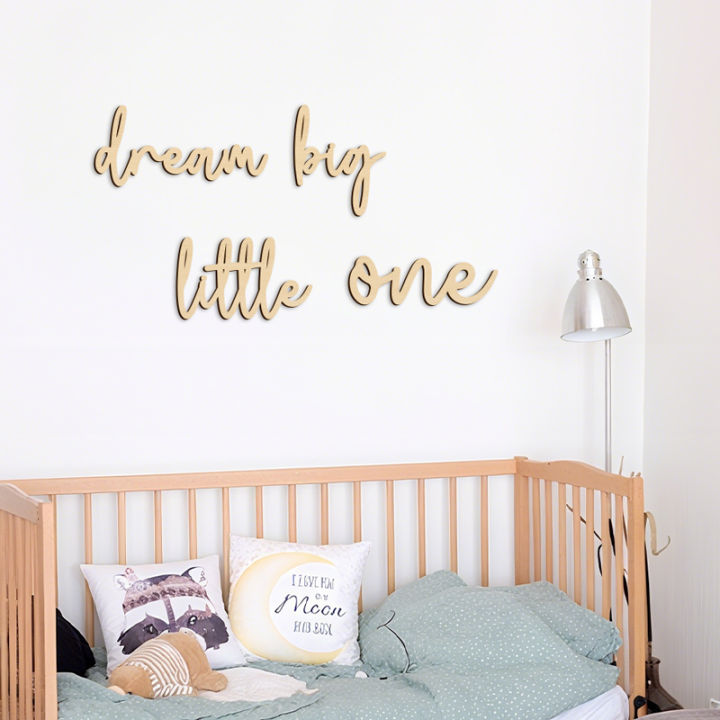 Dream%20Big%20Little%20One%20Wooden%20Wall%20Sign%20Wall%20Stickers%20Wood%20Phrase%20Display%20Wall%20Art%20for%20Boys%20and%20Girls'%20Room%20Wooden%20Decoration%20-%20Image%204