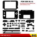Replacement Top & Middle Frame Cover Shell ABXY Full Set Black Buttons with Pen For 3DS XL LL Game Console Accessories.
