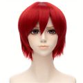 Short Pink Cosplay Wig Short Spiky Fluffy Heat Resistant Layered Synthetic Hair Men Women Halloween Party Wig. 