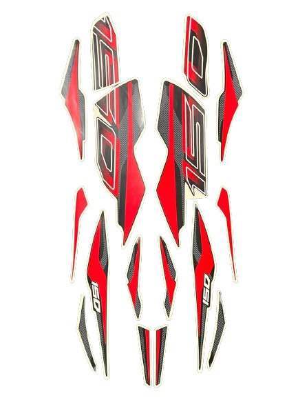 Bajaj Pulsar 150 2024 Black Bike Complete Sticker Kit