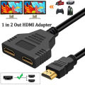 HDMI Splitter Adapter Cable 1 Male To Dual HDMI 2 Way Female 4K 3D Y Splitter Cable for Laptop TV Monitor 1080P 1 in 2 Out LED. 