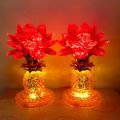Electric candle holder, Lotus Flower Bloom led lantern, 6 inch high-end electric Lotus Lantern (pair). 