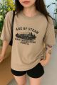 Age Of Steam Oversized Printed Design T-shirt  For Women. 