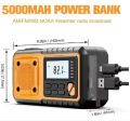 5000mAh/18500mWh Emergency Hand Crank Radio,AM FM NOAA Weather Alert Radio, Digital Display,4 Way Powered Hand Crank,Solar Radio. 