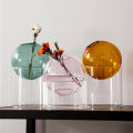 Mini Round Flower Vase Hydroponic Container Micro Landscape Glass Ecological Bottle Borosilicate Glass Bottle With Home Decorate.