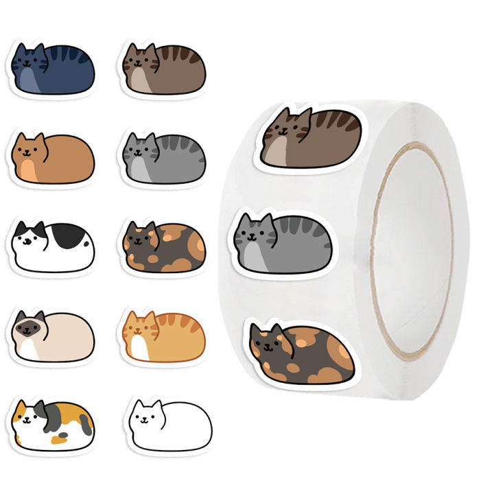 Cute Kitty Sticker Roll (500 Sheets) Decals for Planner Decoration ...