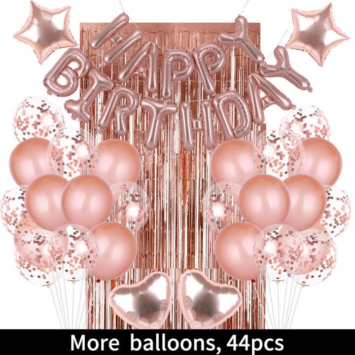 44pcs Birthday Decoration Set More Balloons Birthday Banner Background