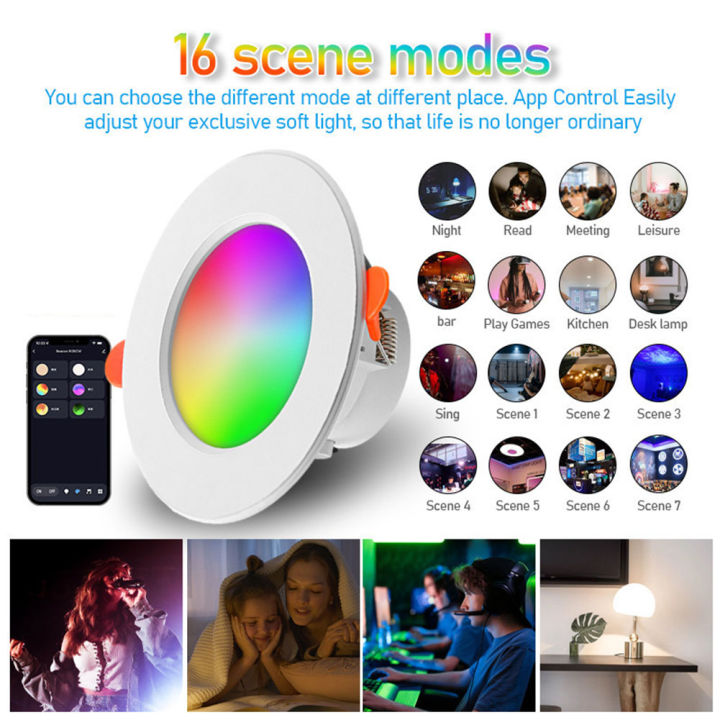 10W%20Smart%20LED%20Downlight%20Bluetooth%20Ceiling%20Light%20Remote%20Control%20RGB%20Color%20Changing%20Recessed%20Ceiling%20Lamp%20for%20Alexa%20%20Home%20-%20Image%203