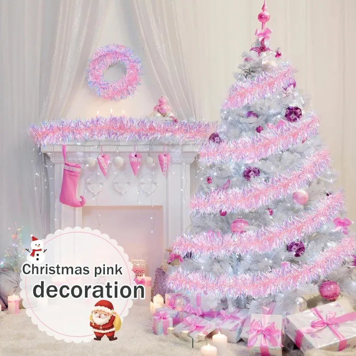 78.7inch%20Pink%20Tinsel%20Garland%20Shiny%20Metallic%20Glitter%20Party%20Decoration%20for%20Christmas%20Valentine%20Wedding%20Birthday%20Holiday%20Home%20Decor%20-%20Image%203