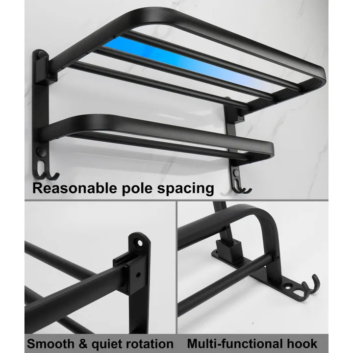 50CM%20Matte%20Black%20Folding%20Holder%20With%20Hook%20Towel%20Holder%20Wall%20Mount%20AluminumTowel%20Rack%20Bathroom%20shower%20rack%20Bathroom%20Accessories%20-%20Image%206