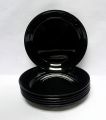 Premium Quality 6Pcs Melamine Plates Set Deep Quarter Medium Plate Melamine Double Glazed Black Color Plate Set Size "9"Inche. 