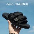 High Quality Outdoor Men Slippers Hook&Loop Canvas Casual Couple Shoes Slip-on Beach Slippers Sandals Women Shoes Flip Flops.