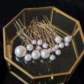 Women U-shaped Pin Metal Barrette Clip Hairpins Simulated Pearl Bridal Tiara Hair Accessories Wedding Hairstyle Design Tools.