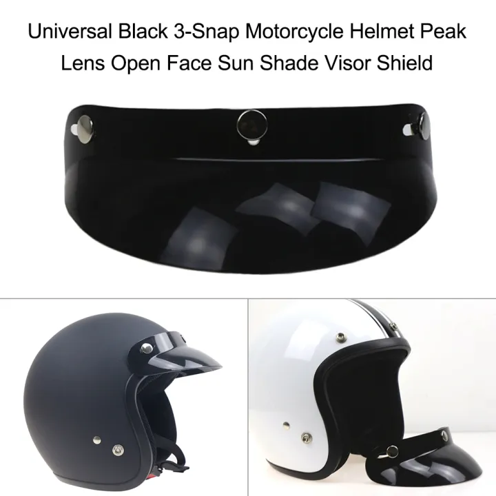 Universal%20Black%203-Snap%20Motorcycle%20Helmet%20Peak%20Lens%20Open%20Face%20Sun%20Shade%20Visor%20Shield%20-%20Image%203