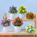 1pc Artificial Flowers Plum Blossom Small Potted Plants Indoor Outdoors Fake Flowers Office Table Potted Ornaments For Home Garden Decoration. 