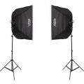 Godox Tl-5 5in1 Bulb Head Multi-holder Tricolor Light Stand Softbox 60 60cm for Clear High Definition Recording.