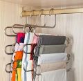 5 Layers Magic Hanger for Wardrobe, Sarees Pants Scarfs & Other Clothes Plastic Multi Purpose Hanger,. 