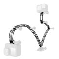 Aluminum Alloy Helmet Arm Extension Curved Pole Selfie Stick Tripod Adapter for Hero 13 12 Insta360 YI Action 3 Camera.