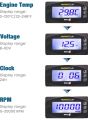 NORXI Motorcycle 4-in-1 Multifunction Gauge Mini 4 Meter (RPM Tachometer+Cylinder Head Temp+Voltmeter+Clock) 4in1 Multi-Functional Gauge Digital Multimeter Engine Temperature Meter. 