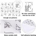 2Sheet 104Pcs Letter Embroidery Transfer Patterns Stabilizers Stick and Stitch A~Z Initial Alphabet Hand Sewing Water Soluble. 