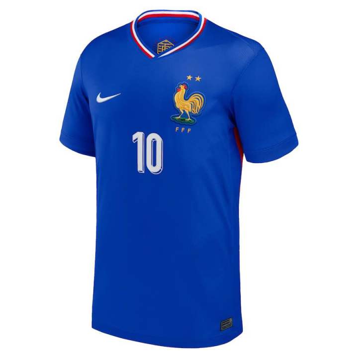 Mbappe France home kit, Football kits France Euro shirt, Mbappe 10 kit, France football shirt