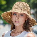 Korean Version New Straw Hat Summer Sun Hat Sun Protection Wave Sun Hat Beach Cool Hat Women's Hat.