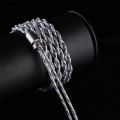 NICEHCK BlueLuna Silver Plated OFC Flat 2Pin HiFi Earphone Upgrade IEM Cable 3-in-1 Detachable Plugs for HIMALAYA NX8 DaVinci. 