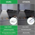 Tailcas Under Cabinet Kitchen Lights, 3 Pack 2000mAh 26 LED Motion Sensor Dimmable Cupboard Lights, 6000K USB Rechargeable Night Light with Magnetic Strip for Wardrobe, Closet, Stairs(20cm). 