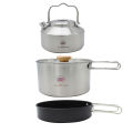 Leaftour Stainless Steel Camping Cookware Set Kettle Pot Pan - Outdoor Cooking Essentials for 2-3 Person. 