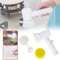 5 in1 Rechargeable Magic Brush Electric Multi-Functional Household Cleaning Brush 5 in 1 USB Rechargeable Car Waxing / Tiles Cleaning Brush Handheld Scrubber 360o Rotatable with 3 Replaceable Brush Heads Kitchen Dishwashing Sponge Electric Cleaning Brush. 