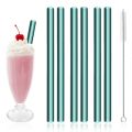 7 Pieces Glass Boba Straws Reusable Glass Drinking Straws Wide Clear Straws 12mm Clear Smoothie Straws for Bubble Tea Milkshakes. 